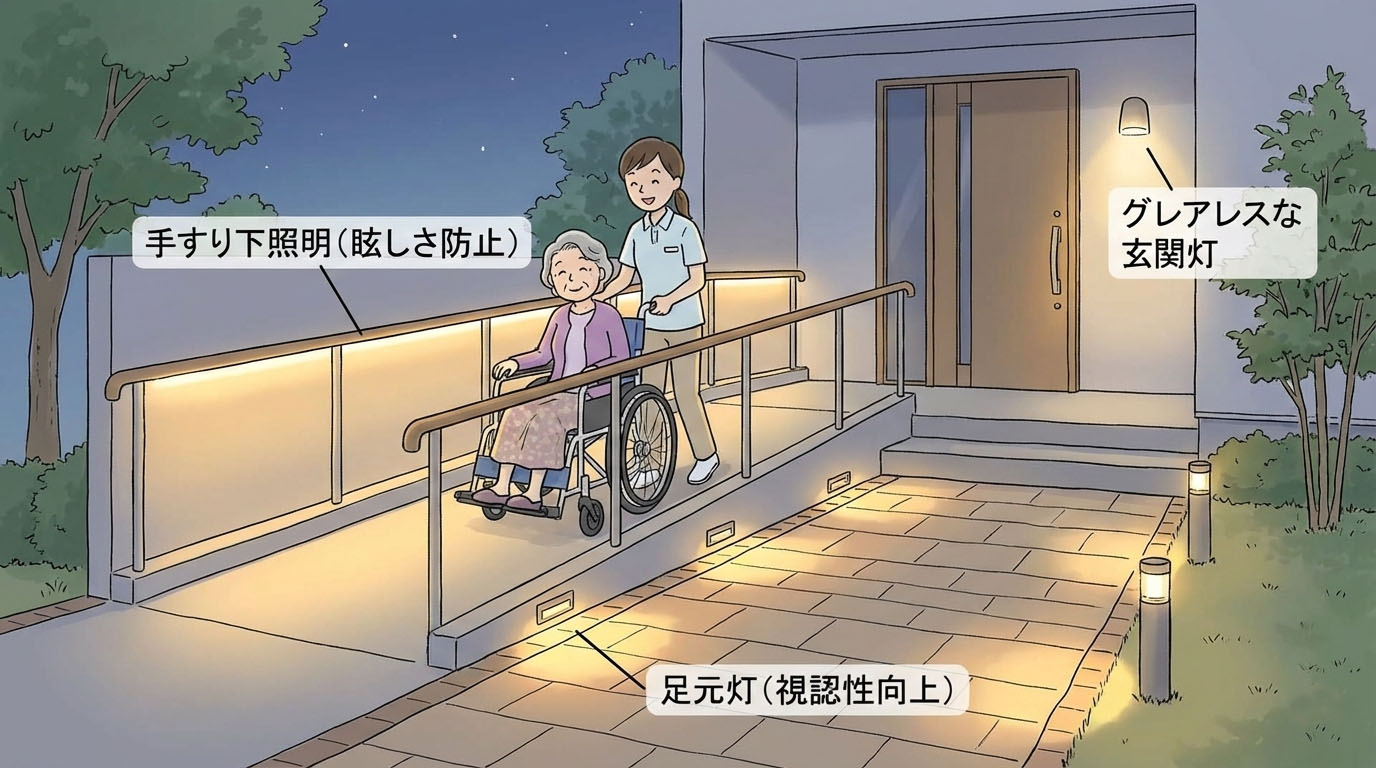 バリアフリー対応・シニア向け高齢者住宅外構照明のポイント